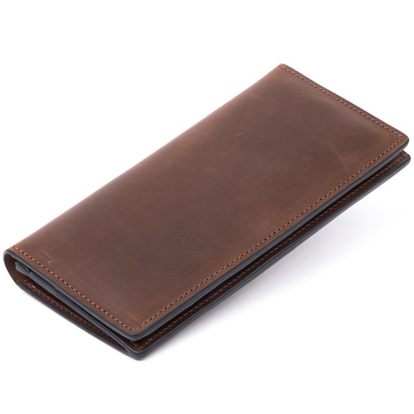 Вертикальний гаманець матовий на магнітній кнопці GRANDE PELLE 11314 Шоколадний 11314 фото
