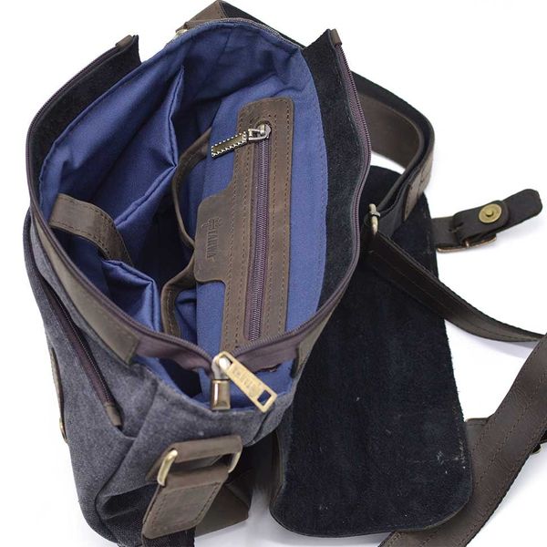 Мужская сумка через плечо из кожи и канваса RGa-6002-3md TARWA RGa-6002-3md фото