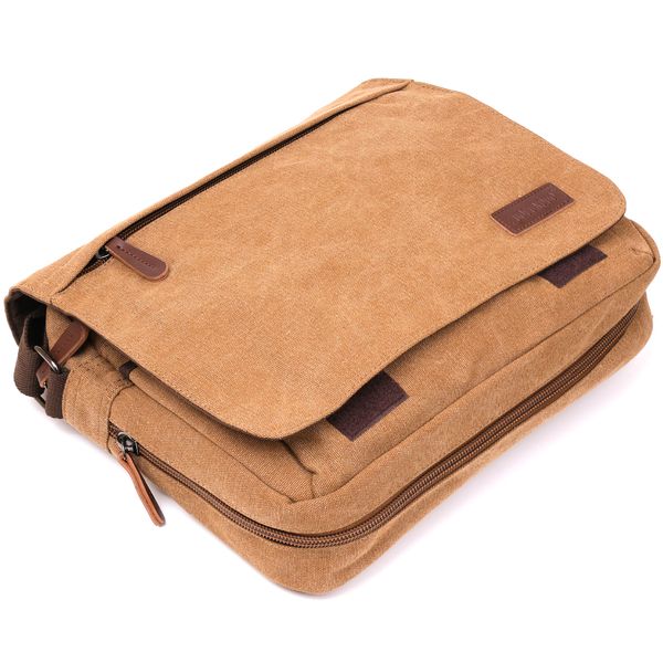 Текстильная сумка для ноутбука 13 дюймов через плечо Vintage 20190 Коричневая 20190 фото