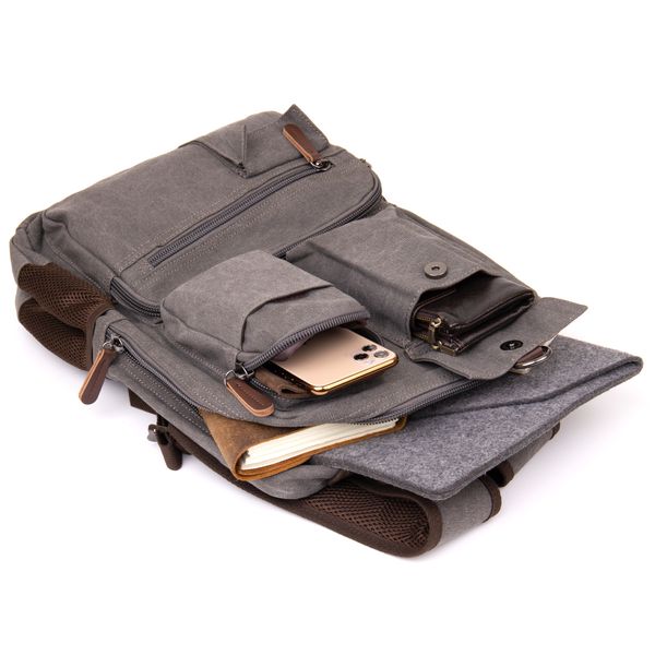 Рюкзак текстильный дорожный унисекс Vintage 20618 Серый 48993 фото