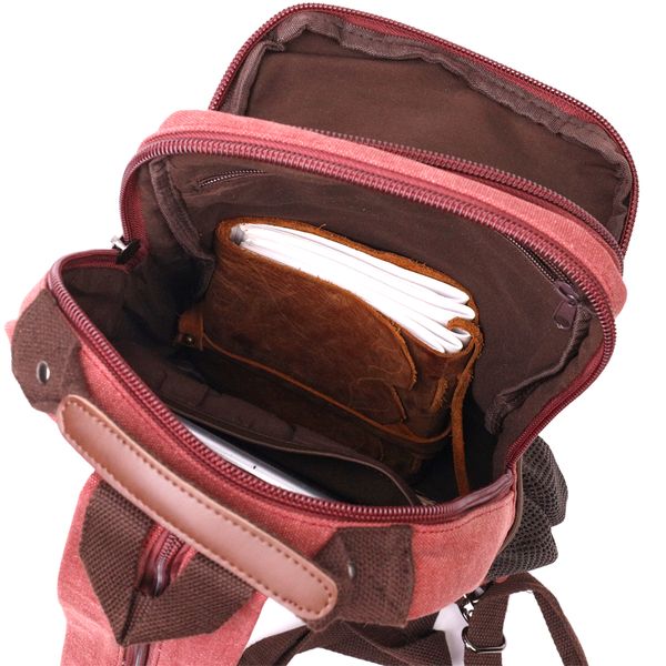 Стильний текстильний рюкзак з ущільненою спинкою та відділенням для планшета Vintage 22170 Бордовий 56806 фото