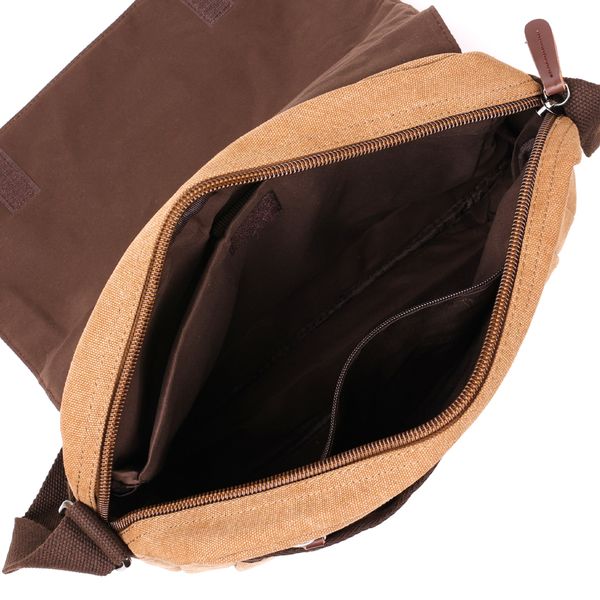 Текстильная сумка для ноутбука 13 дюймов через плечо Vintage 20190 Коричневая 20190 фото