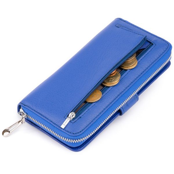 Вертикальний місткий гаманець зі шкіри унісекс ST Leather 19305 Синій 19305 фото