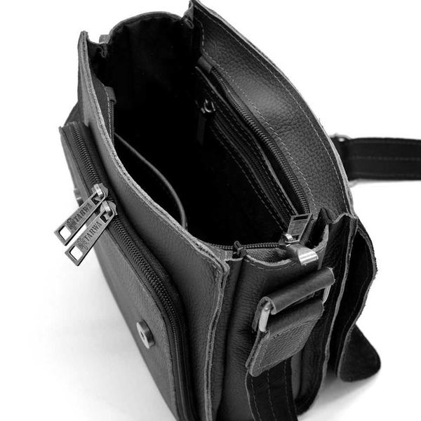 Мужская сумка на плечо из натуральной зернистой кожи Tarwa FA-3027-3md черная FA-3027-3md фото