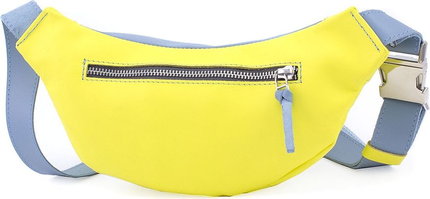 Патріотична шкіряна сумка на пояс жовто-синього кольору Grande Pelle 74127445 74127445 фото