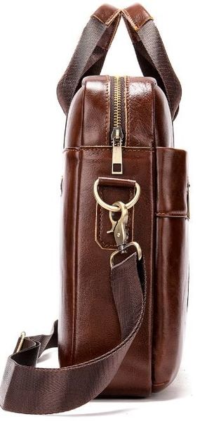 Ділова чоловіча сумка з зернистої шкіри Vintage 14836 Коричнева 14836 фото