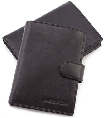 Чёрный кожаный кошелёк под паспорт Marco Coverna BK010-808 black BK010-808 black фото