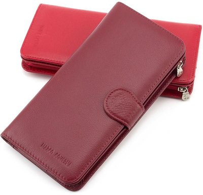 Бордовый кожаный кошелёк на кнопке Marco Coverna MC031-950-4 MC031-950-4 фото