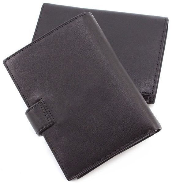 Чёрный кожаный кошелёк под паспорт Marco Coverna BK010-808 black BK010-808 black фото