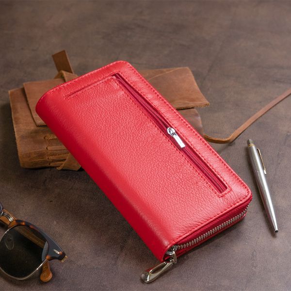 Вертикальный вместительный кошелек из кожи женский ST Leather 19306 Красный 19306 фото