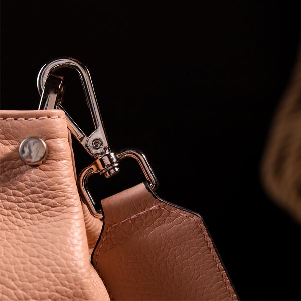 Стильна сумка жіноча з ручками KARYA 20861 шкіряна Пудровий 20861 фото