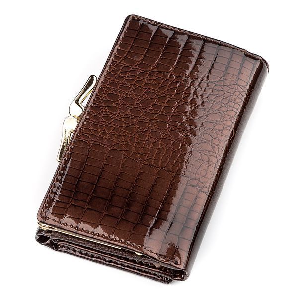 Гаманець жіночий ST Leather 18372 (S1201A) лакована шкіра Коричневий 18372 фото