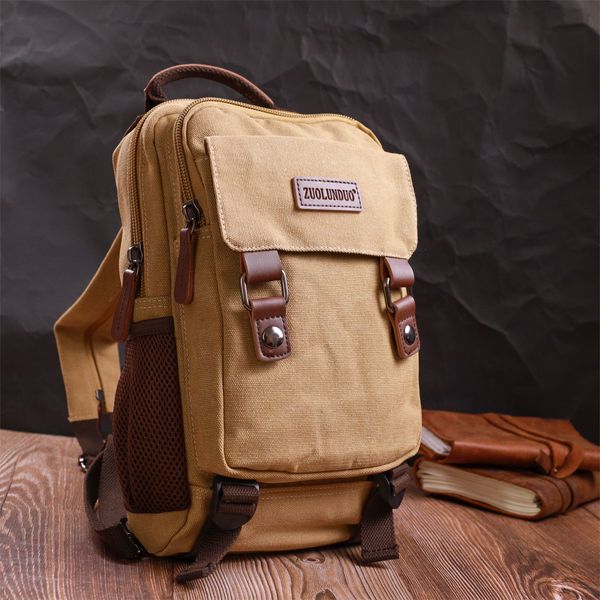 Оригинальный текстильный рюкзак с уплотненной спинкой и отделением для планшета Vintage 22171 Песочный 56807 фото