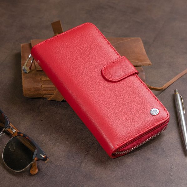 Вертикальный вместительный кошелек из кожи женский ST Leather 19306 Красный 19306 фото