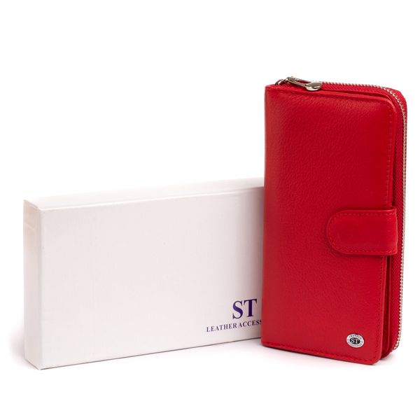 Вертикальний місткий гаманець зі шкіри жіночий ST Leather 19306 Червоний 19306 фото