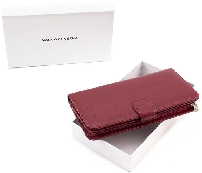 Бордовый кожаный кошелёк на кнопке Marco Coverna MC031-950-4 MC031-950-4 фото