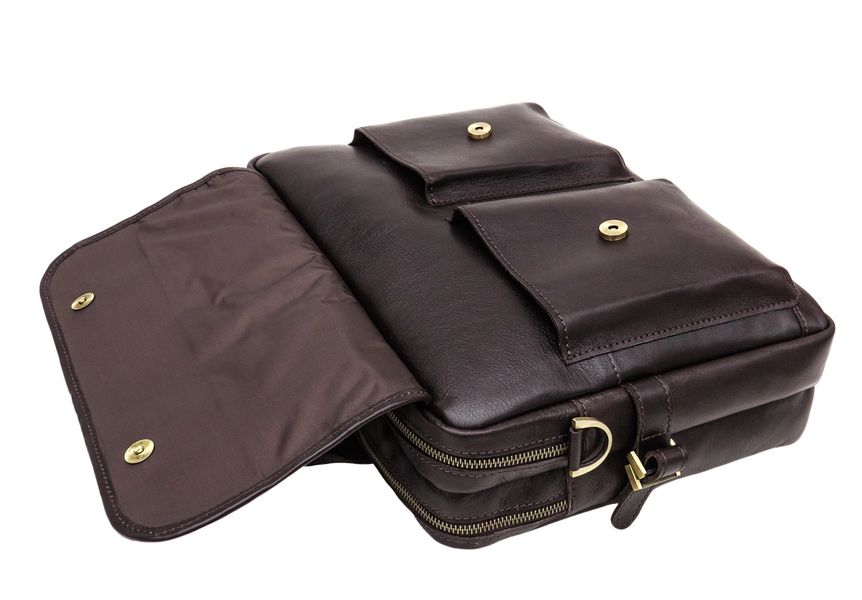 Молодёжный кожаный портфель коричневого цвета Newery N9523GC N9523GC фото