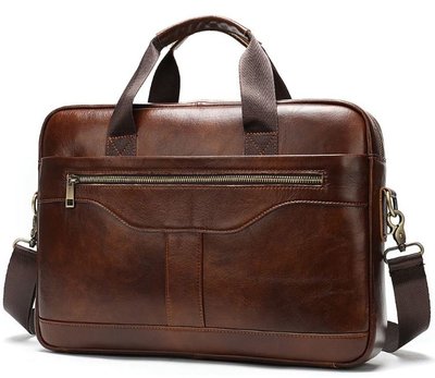 Деловая мужская сумка из зернистой кожи Vintage 14837 Коричневая 14837 фото