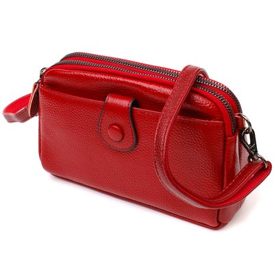 Яркая сумка-клатч в стильном дизайне из натуральной кожи 22125 Vintage Красная 22125 фото