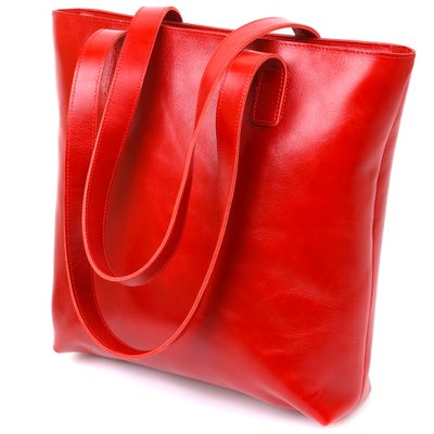Яркая женская сумка-шоппер из натуральной кожи Shvigel 16366 Красный 52500 фото