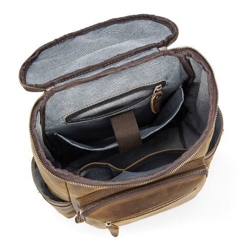 Дорожній рюкзак матовий Vintage 14887 Коньячний 14887 фото