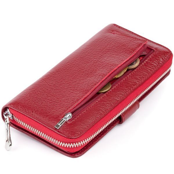 Вертикальный вместительный кошелек из кожи женский ST Leather 19307 Бордовый 19307 фото