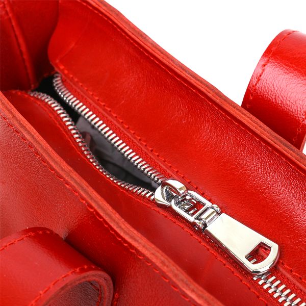 Яскрава жіноча сумка-шоппер із натуральної шкіри Shvigel 16366 Червоний 52500 фото