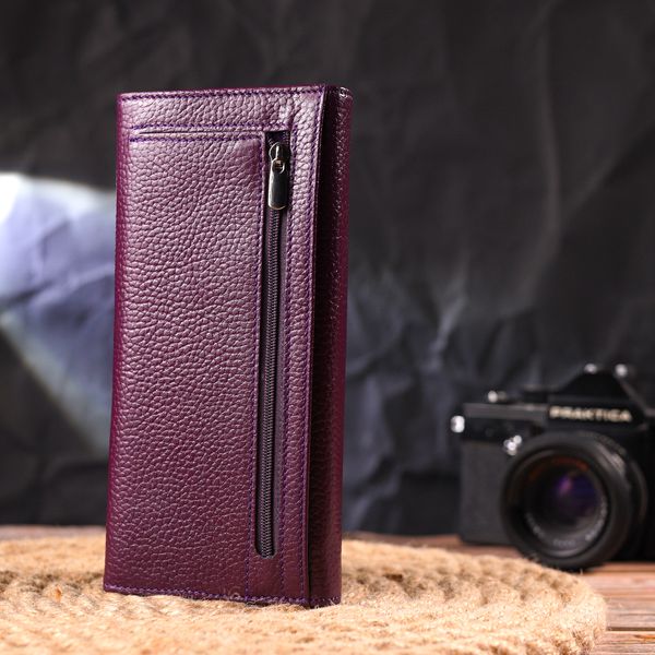 Жіночий гаманець з натуральної зернистої шкіри CANPELLINI 21630 Фіолетовий 21630 фото