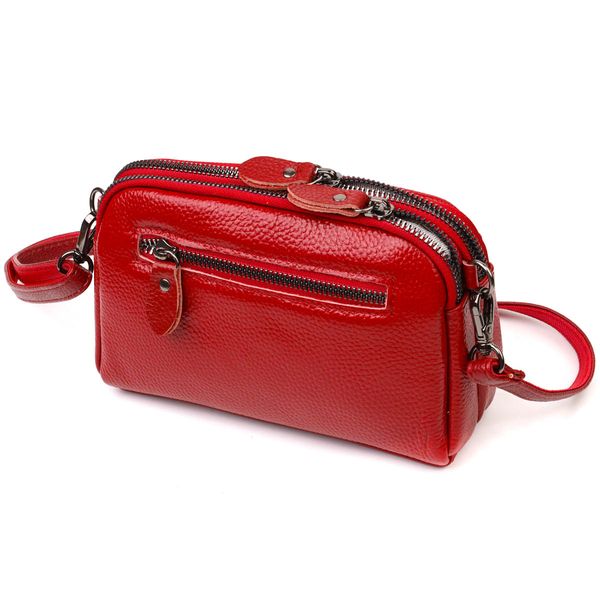 Яскрава сумка-клатч у стильному дизайні з натуральної шкіри 22125 Vintage Червона 22125 фото