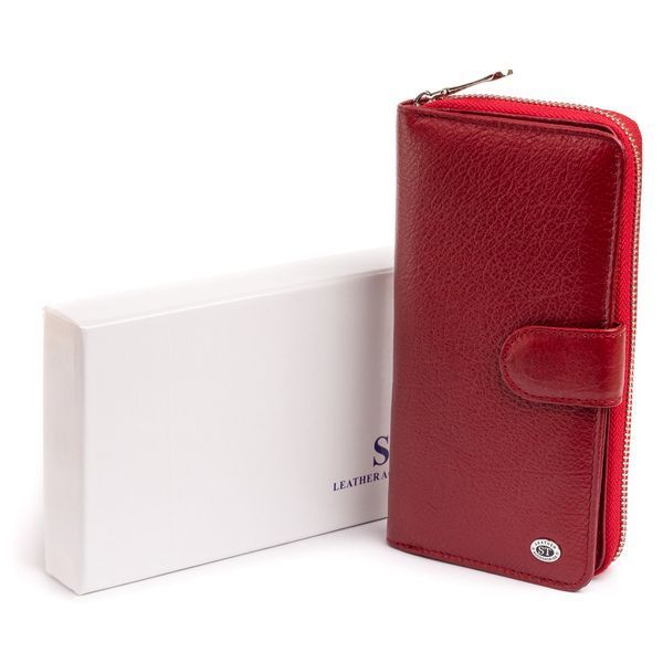Вертикальный вместительный кошелек из кожи женский ST Leather 19307 Бордовый 19307 фото