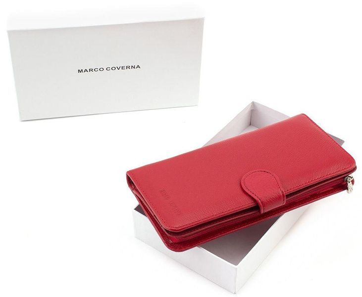 Червоний шкіряний гаманець на кнопці Marco Coverna MC031-950-2 MC031-950-2 фото