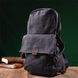 Зручний текстильний рюкзак у стилі мілітарі Vintagе 22179 Чорний 56815 фото 7
