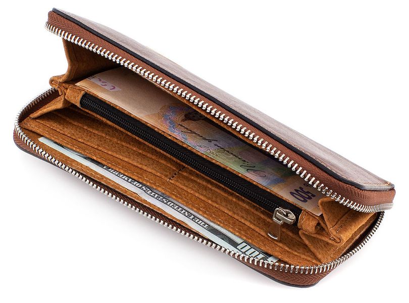 Рудий шкіряний гаманець-клатч з гладкої шкіри Grande Pelle 532623 532623 фото