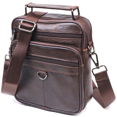 Практичная мужская сумка кожаная 21272 Vintage Коричневая 21272 фото