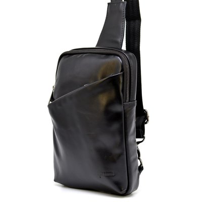Кожаный рюкзак слинг мужской на одну шлейку GA-0204-3md TARWA черный GA-0204-3md фото
