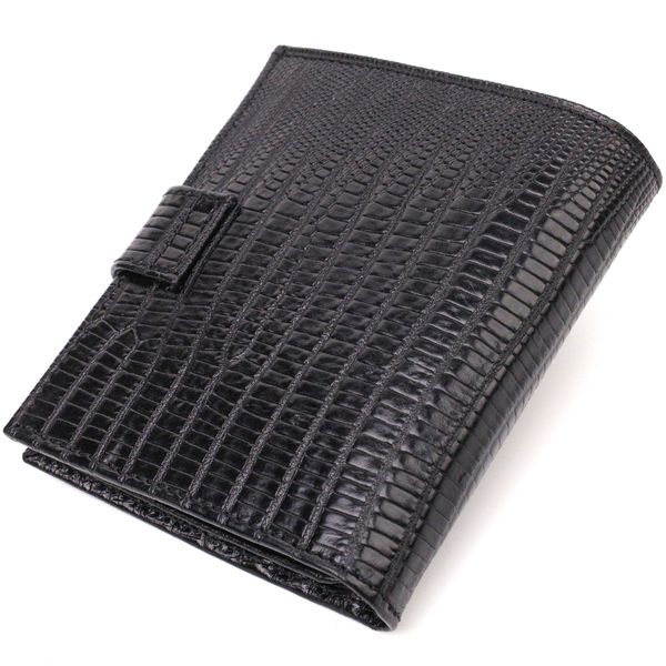 Фактурный мужской бумажник из натуральной кожи с тиснением под крокодила CANPELLINI 21745 Черный 21745 фото