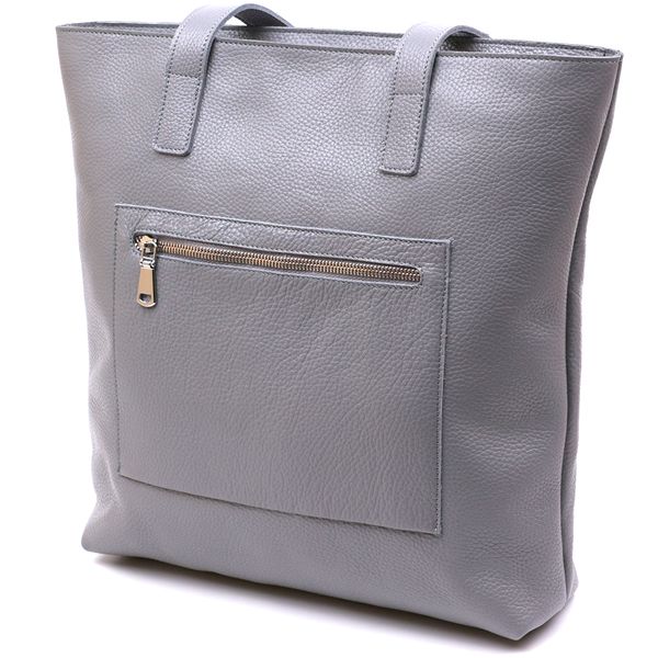 Кожаная женская сумка-шоппер Shvigel 16360 Серый 52665 фото