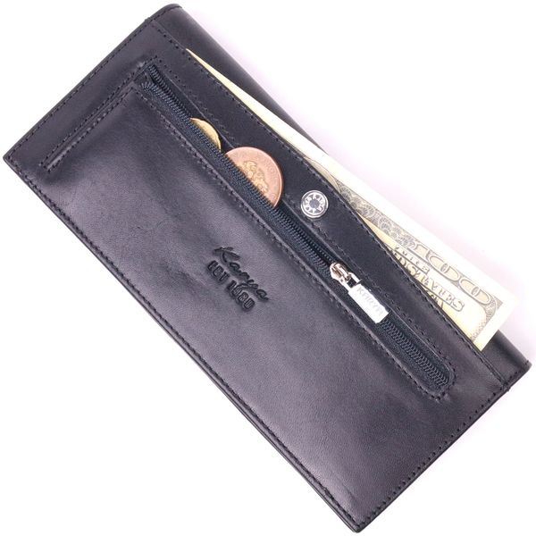 Классический вертикальный бумажник из натуральной гладкой кожи KARYA 21435 Черный 21435 фото