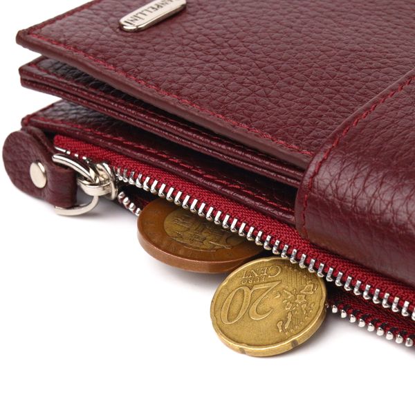 Вертикальний гаманець для жінок з натуральної шкіри CANPELLINI 21645 Бордовий 21645 фото