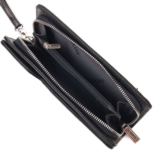 Качественное портмоне клатч из натуральной фактурной кожи CANPELLINI 21543 Черное 21543 фото