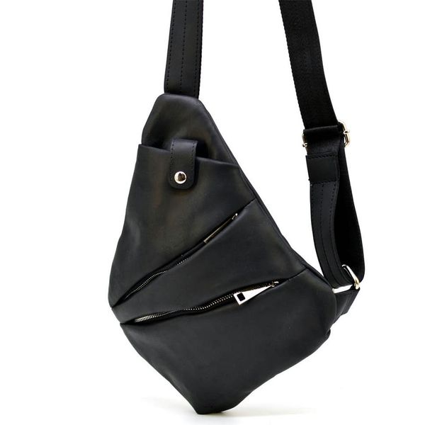 Рюкзак косуха на одне плече RA-6402-4lx чорна бренд TARWA блискавка нікель RA-6402-4lx фото