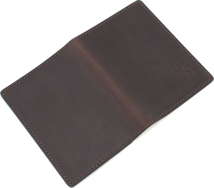 Темно-коричнева обкладинка для військового квитка Grande Pelle 257120 Герб ЗСУ 257120 Герб ЗСУ фото