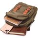 Сумка-рюкзак у стилі мілітарі з двома відділеннями із щільного текстилю Vintage 22163 Оливковий 56799 фото 6