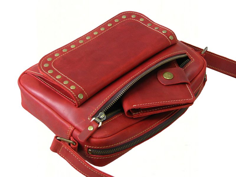 Жіноча шкіряна сумка через плече SGE WKR 001 red червона WKR 001 red фото