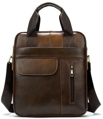 Вертикальна сумка чоловіча Vintage 14787 Світло-коричнева 14787 фото