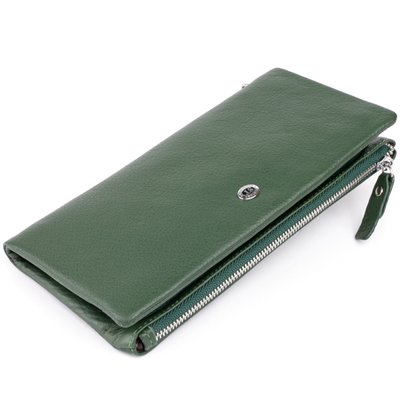 Кошелек-клатч из кожи с карманом для мобильного ST Leather 19308 Зеленый 19308 фото