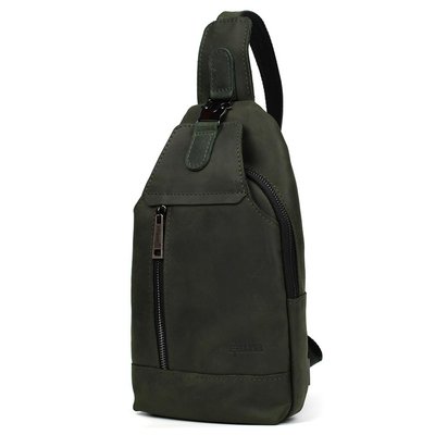 Мужской рюкзак слинг кожаный зеленый TARWA RE-0116-3md RE-0116-3md фото