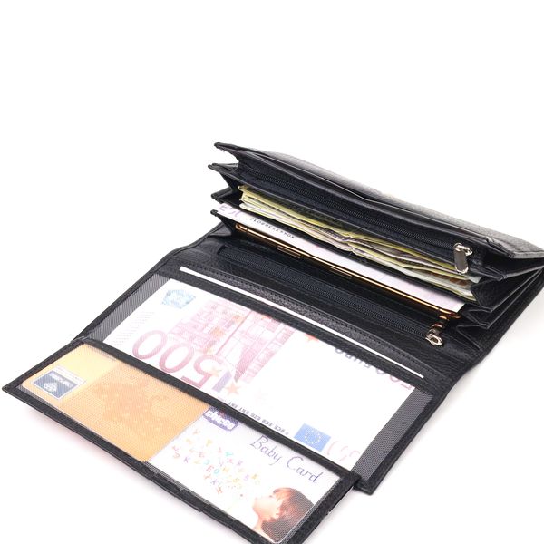 Классическое женское портмоне с монетницей из натуральной кожи CANPELLINI 21529 Черное 21529 фото