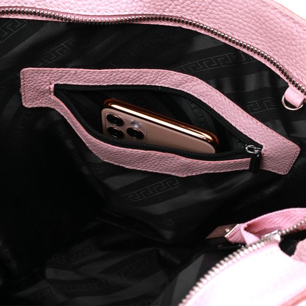 Вместительная кожаная женская сумка-шоппер Shvigel 16356 Розовый 52651 фото