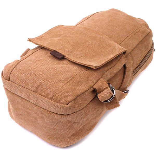 Місткий текстильний рюкзак у стилі мілітарі Vintagе 22180 Коричневий 56816 фото